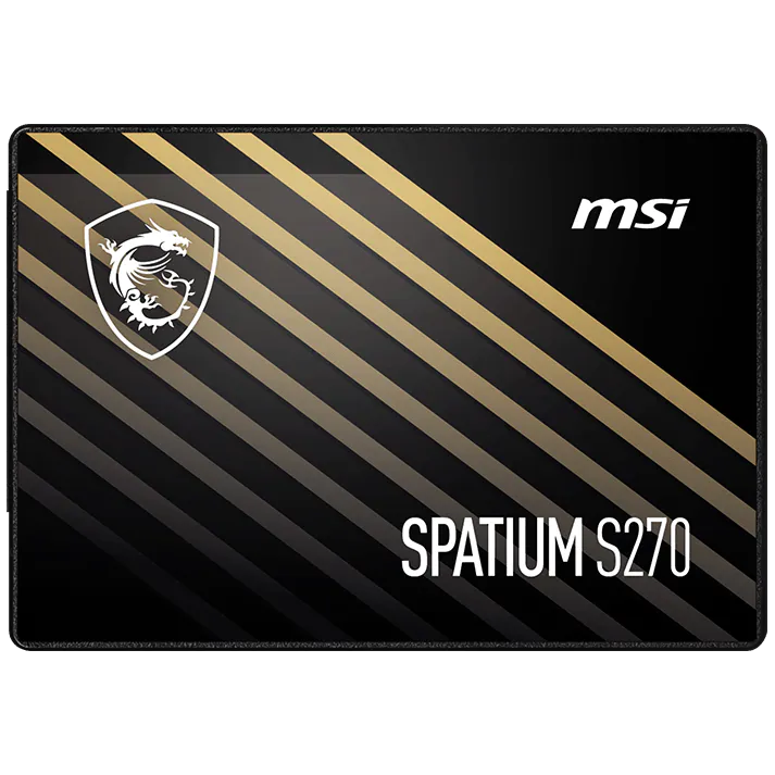 A large main feature product image of MSI Spatium S270 SATA III 2.5" SSD - 960GB