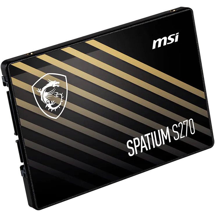 A large main feature product image of MSI Spatium S270 SATA III 2.5" SSD - 960GB