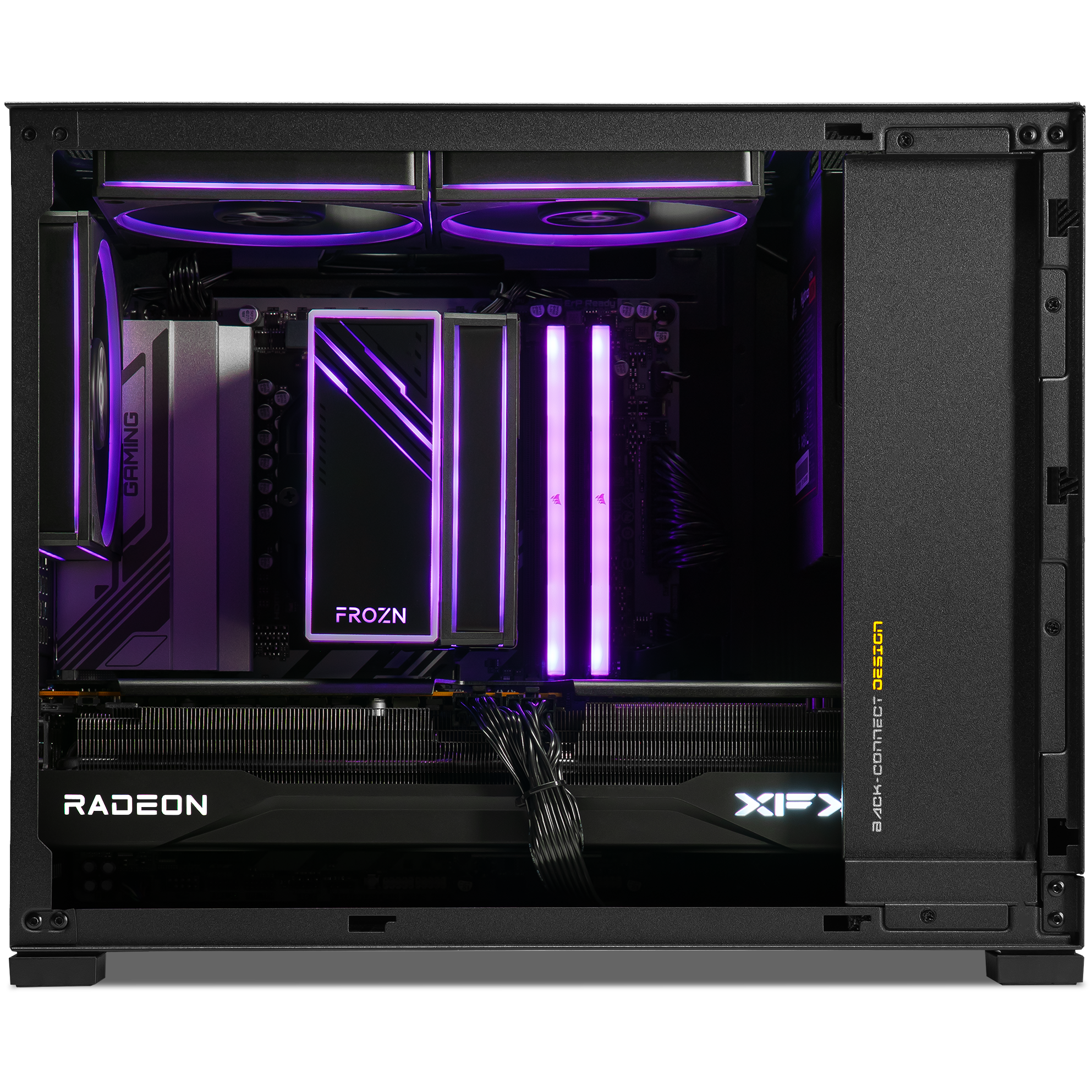 A large main feature product image of PLE Shadow RX 9070 XT Prebuilt Readty To Go Gaming PC