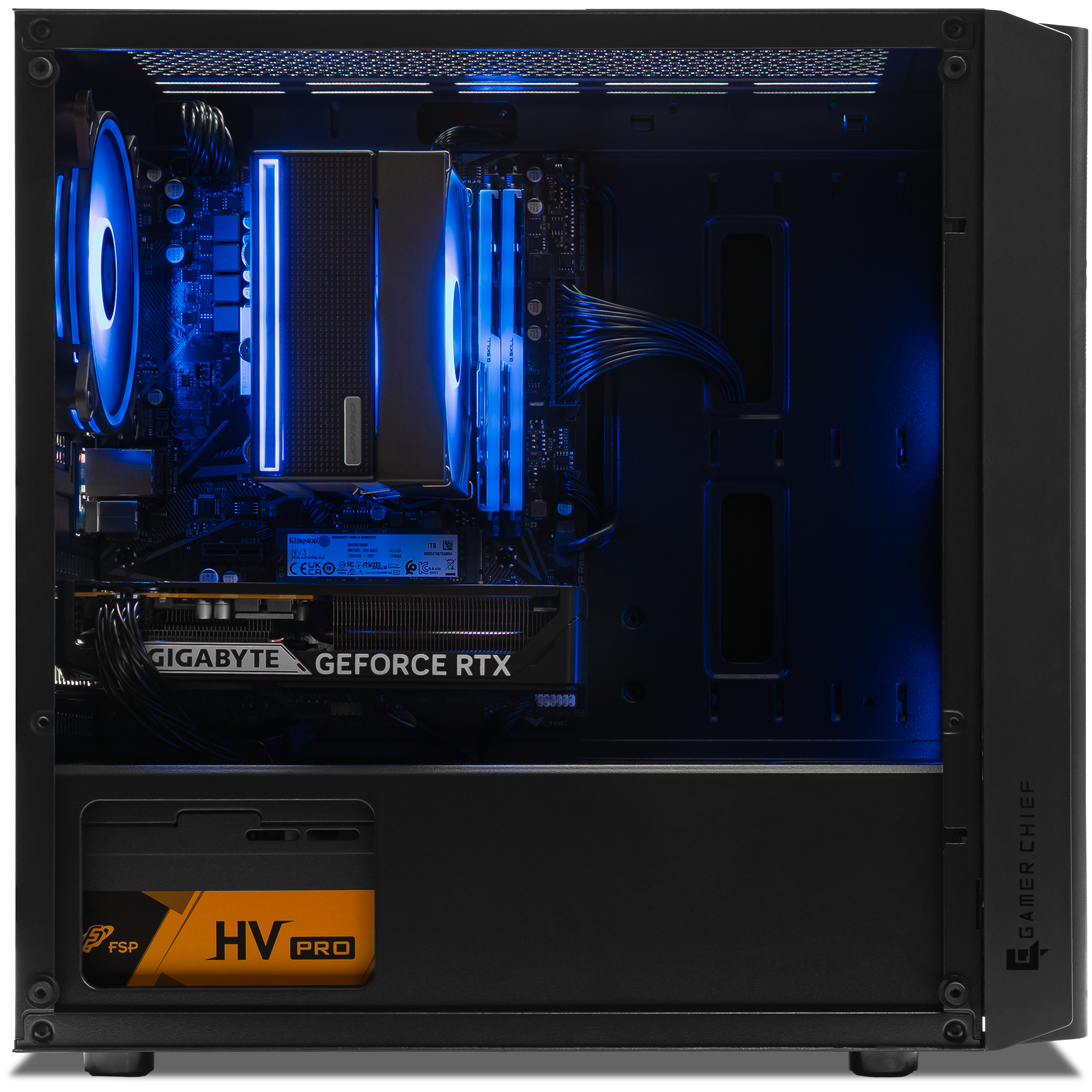 A large main feature product image of PLE Ace RTX 5060 Prebuilt Ready To Go Gaming PC