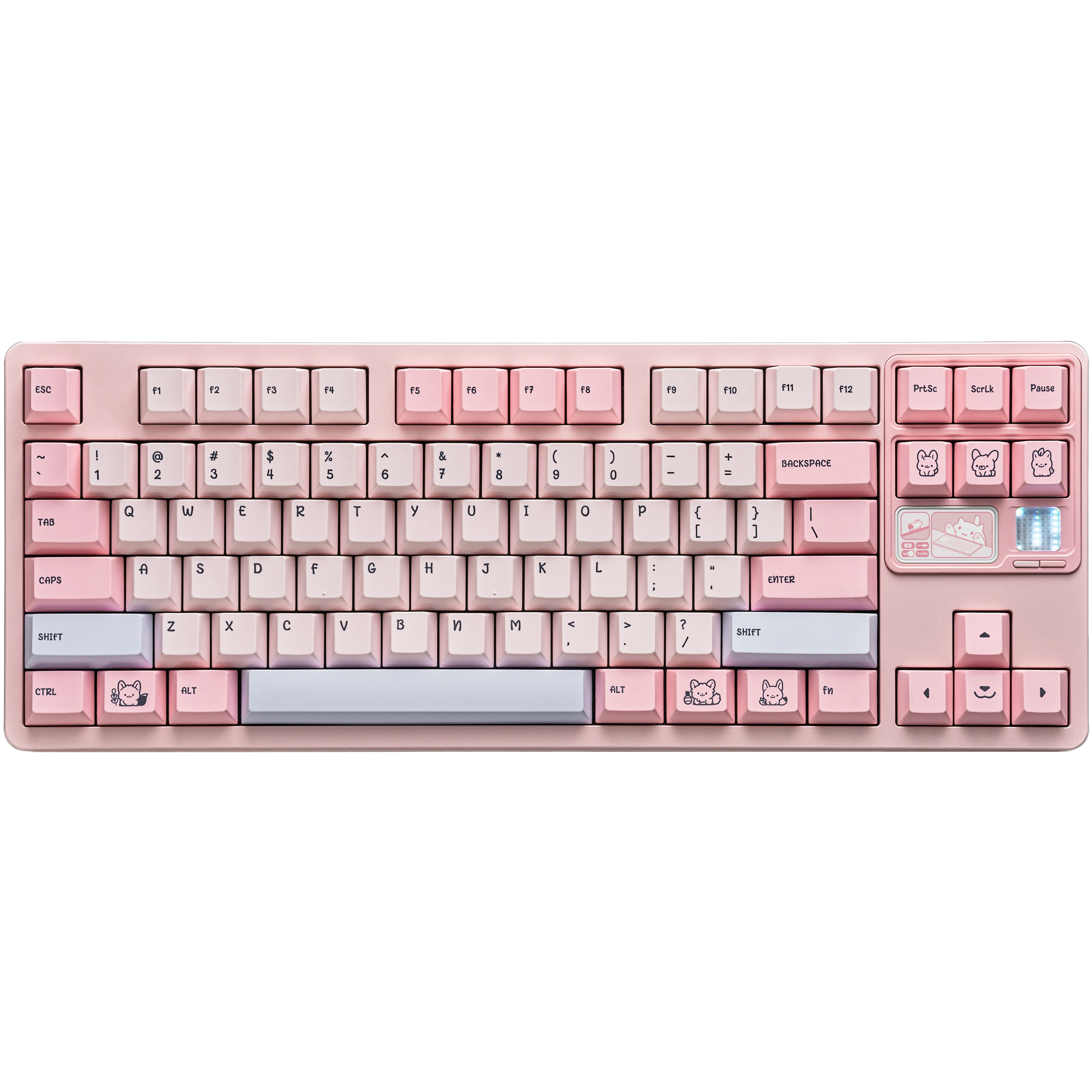 A large main feature product image of Qwertykeys QK80Mk2 Custom Wireless Mechanical Keyboard - Spray-coated Pink