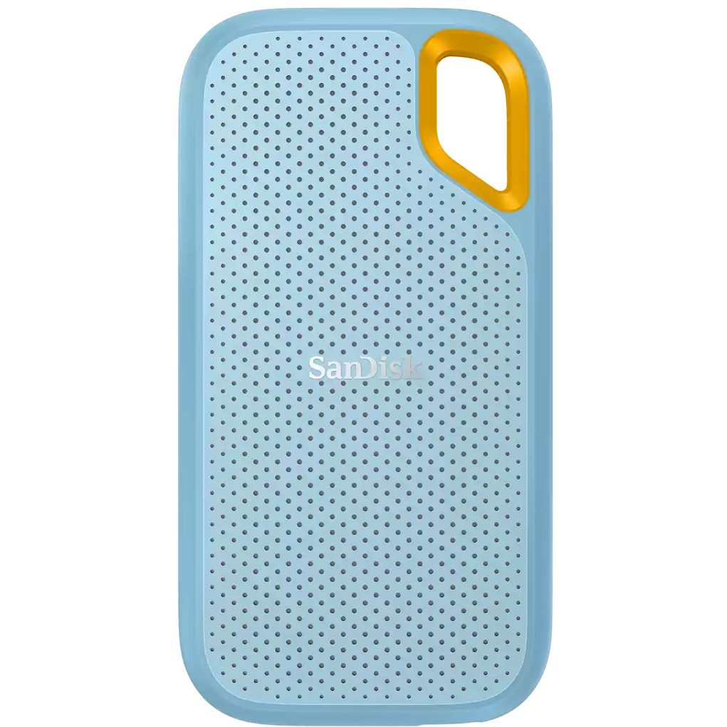 A large main feature product image of SanDisk Extreme Portable SSD - Sky Blue 1TB