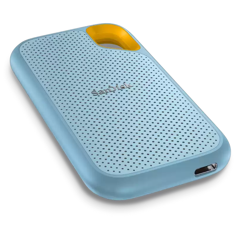 A large main feature product image of SanDisk Extreme Portable SSD - Sky Blue 2TB