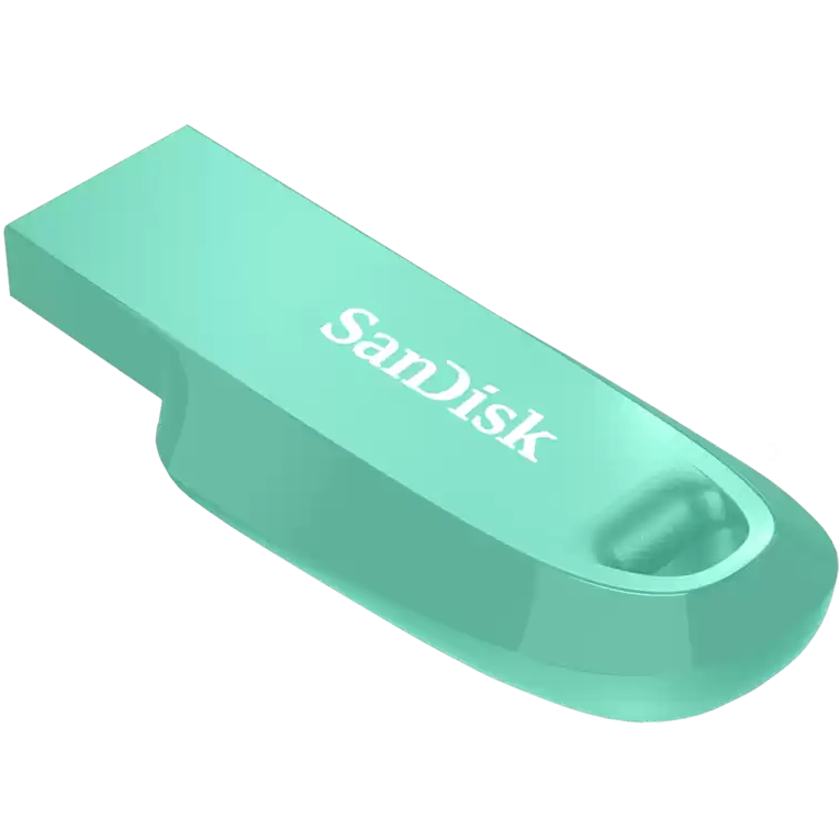 A large main feature product image of SanDisk Ultra Curve 128GB USB 3.2 Gen 1 Type-A Flash Drive - Mint Green