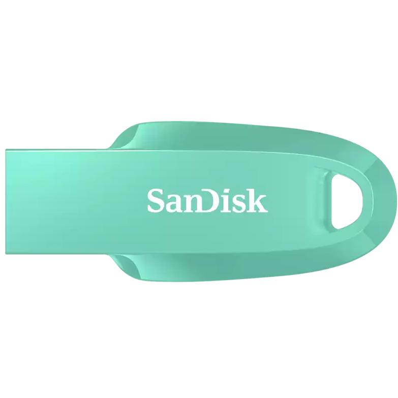 A large main feature product image of SanDisk Ultra Curve 128GB USB 3.2 Gen 1 Type-A Flash Drive - Mint Green