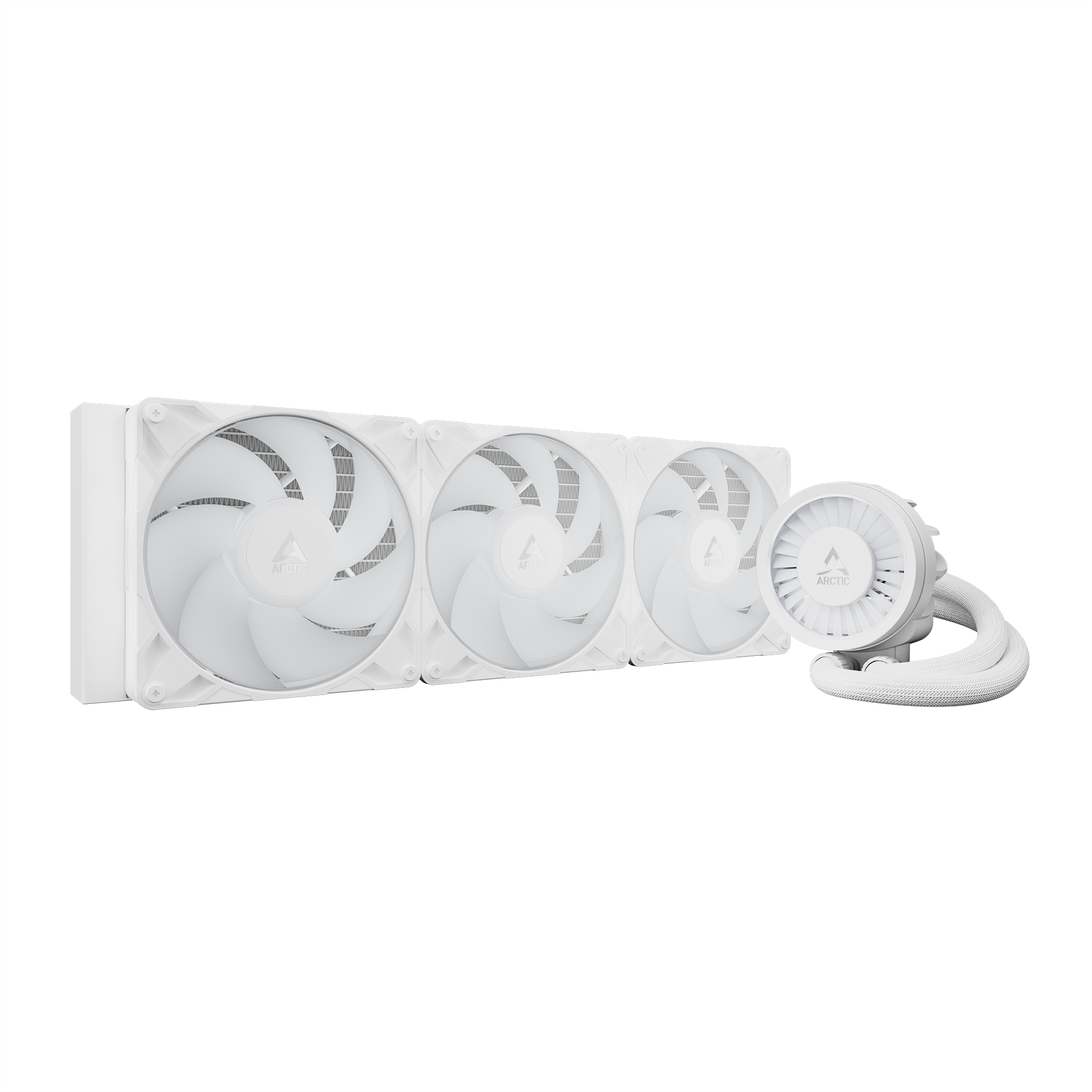 A large main feature product image of EX-DEMO ARCTIC Liquid Freezer III Pro 420mm ARGB AIO Liquid CPU Cooler (White)