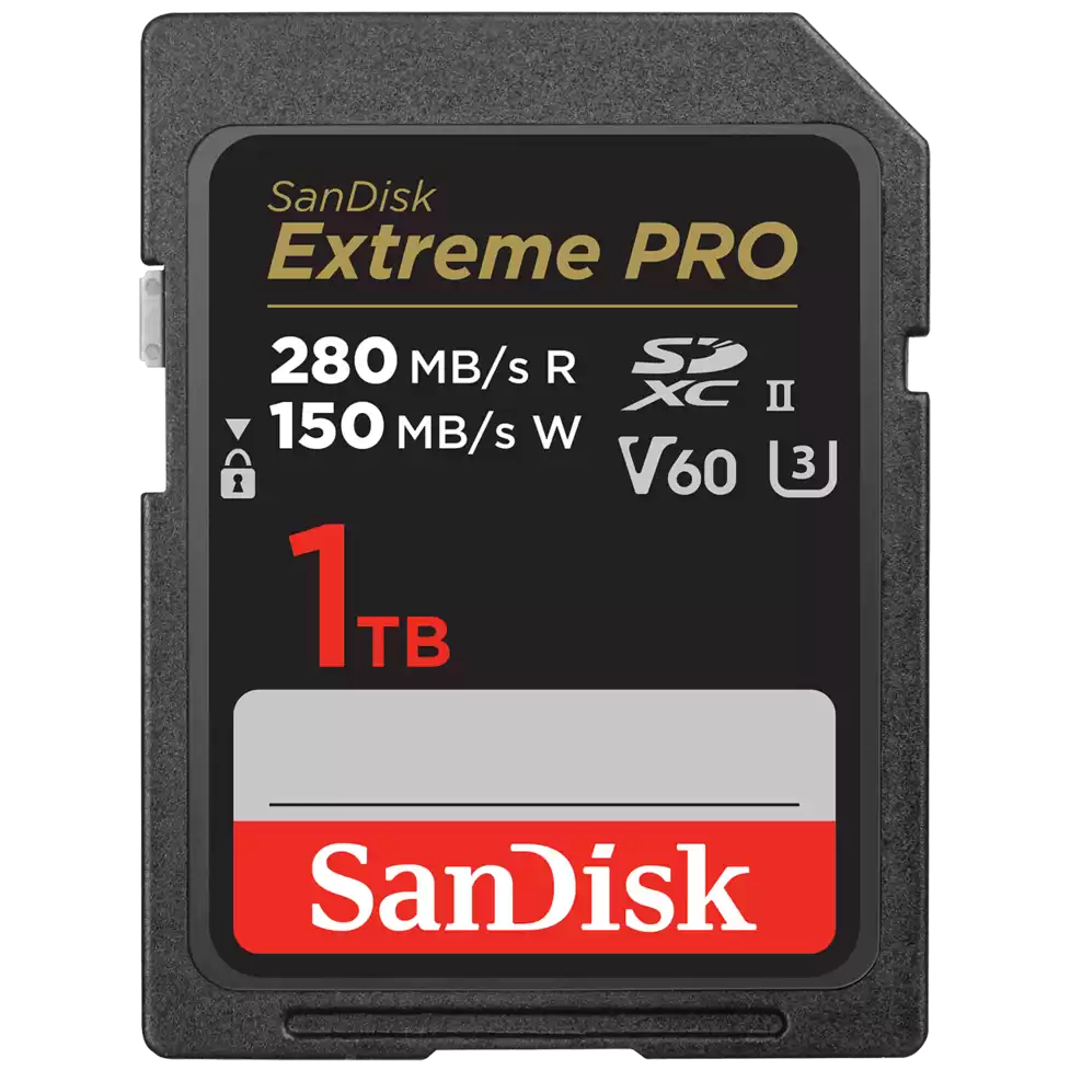 A large main feature product image of SanDisk Extreme PRO SDXC U3 V60 UHS-II SD Card - 1TB