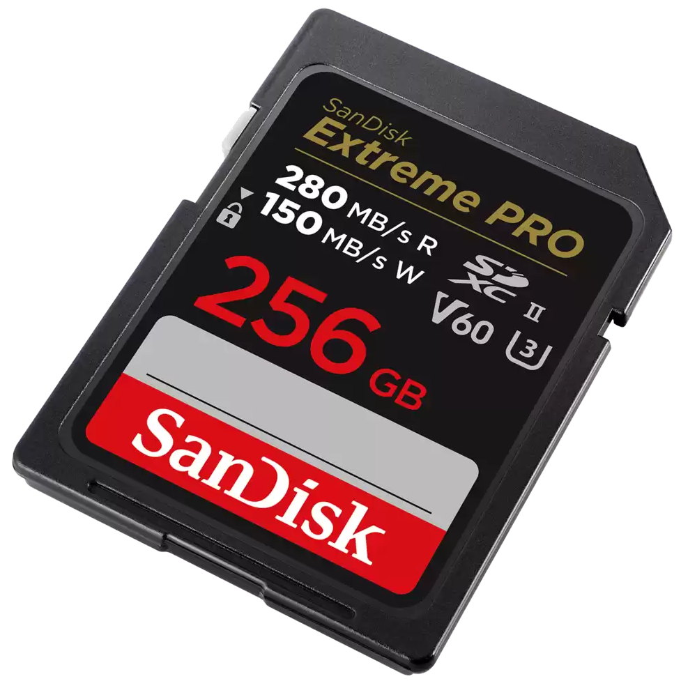 A large main feature product image of SanDisk Extreme PRO SDXC U3 V60 UHS-II SD Card - 256GB