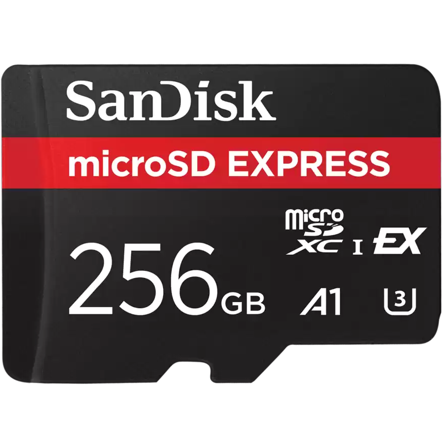 A large main feature product image of SanDisk microSDXC U3 A1 UHS-I microSD Express Card - 256GB