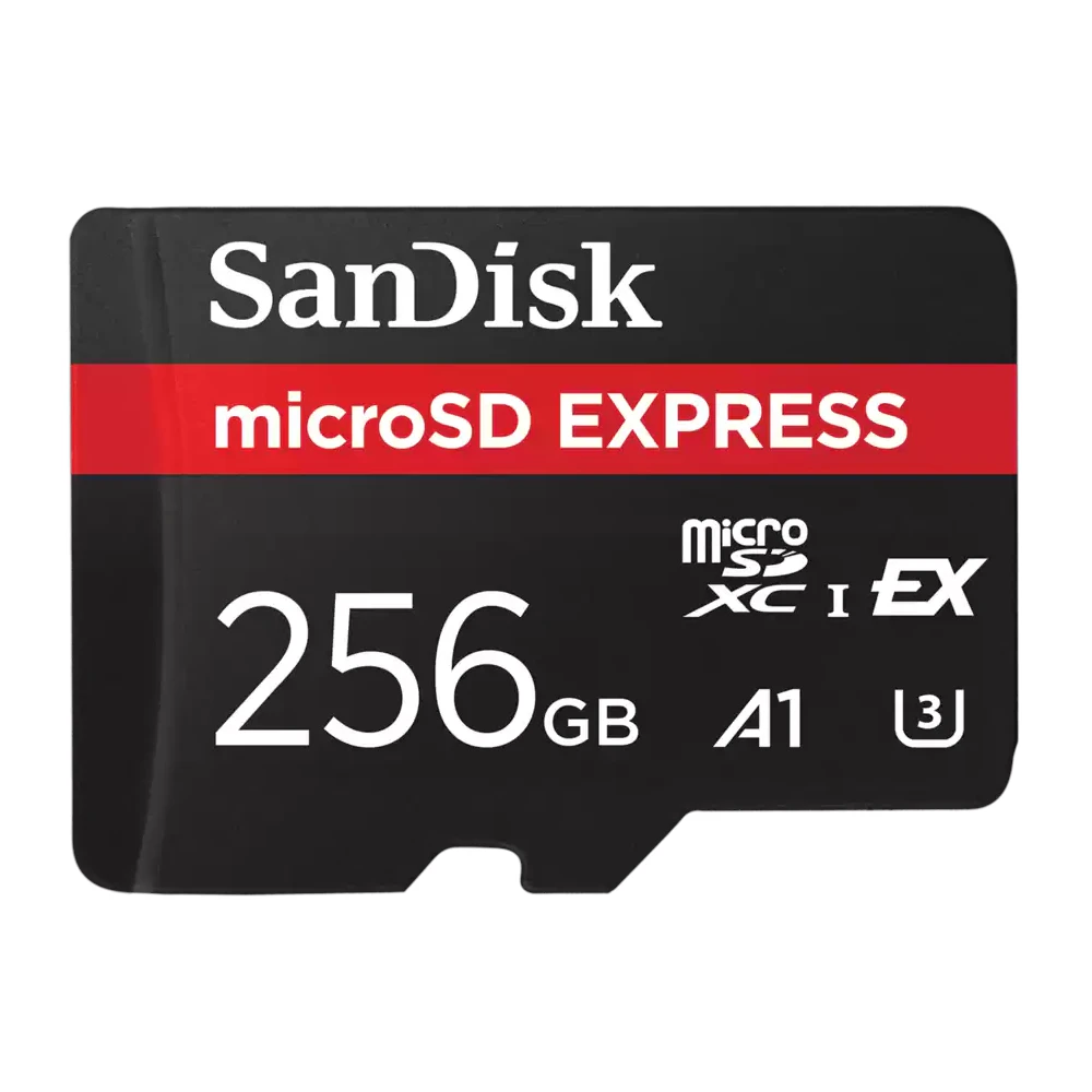 A large main feature product image of SanDisk microSDXC U3 A1 UHS-I microSD Express Card - 256GB