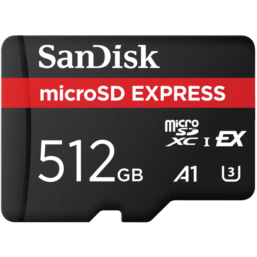 A large main feature product image of SanDisk microSDXC U3 A1 UHS-I microSD Express Card - 512GB