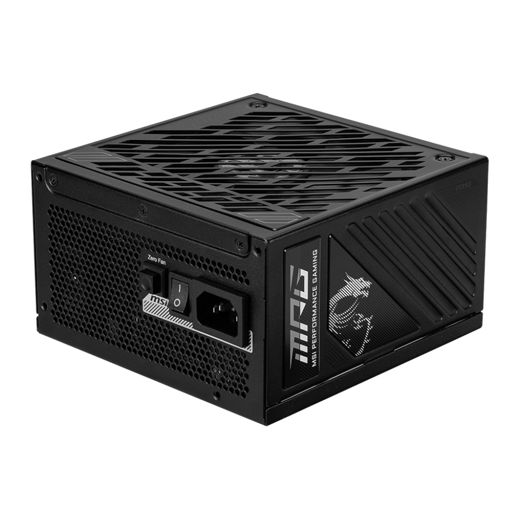 A large main feature product image of EX-DEMO MSI MPG A1000GS - 1000W Gold PCIe 5.0 ATX Modular PSU