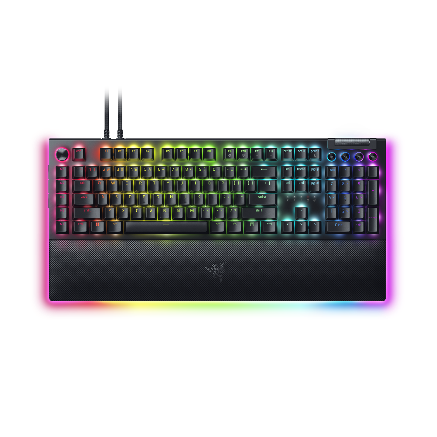 A large main feature product image of EX-DEMO Razer BlackWidow V4 Pro - Mechanical Gaming Keyboard (Green Switch)