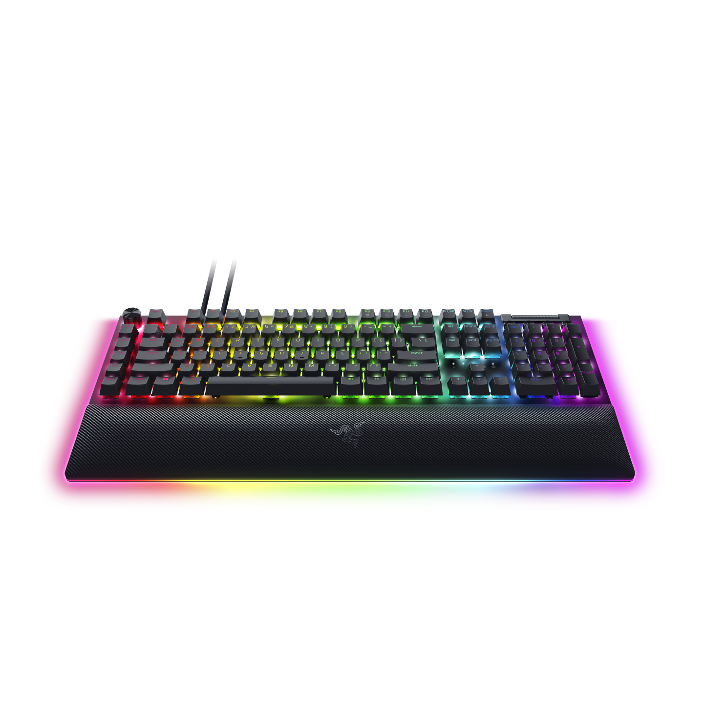 A large main feature product image of EX-DEMO Razer BlackWidow V4 Pro - Mechanical Gaming Keyboard (Green Switch)