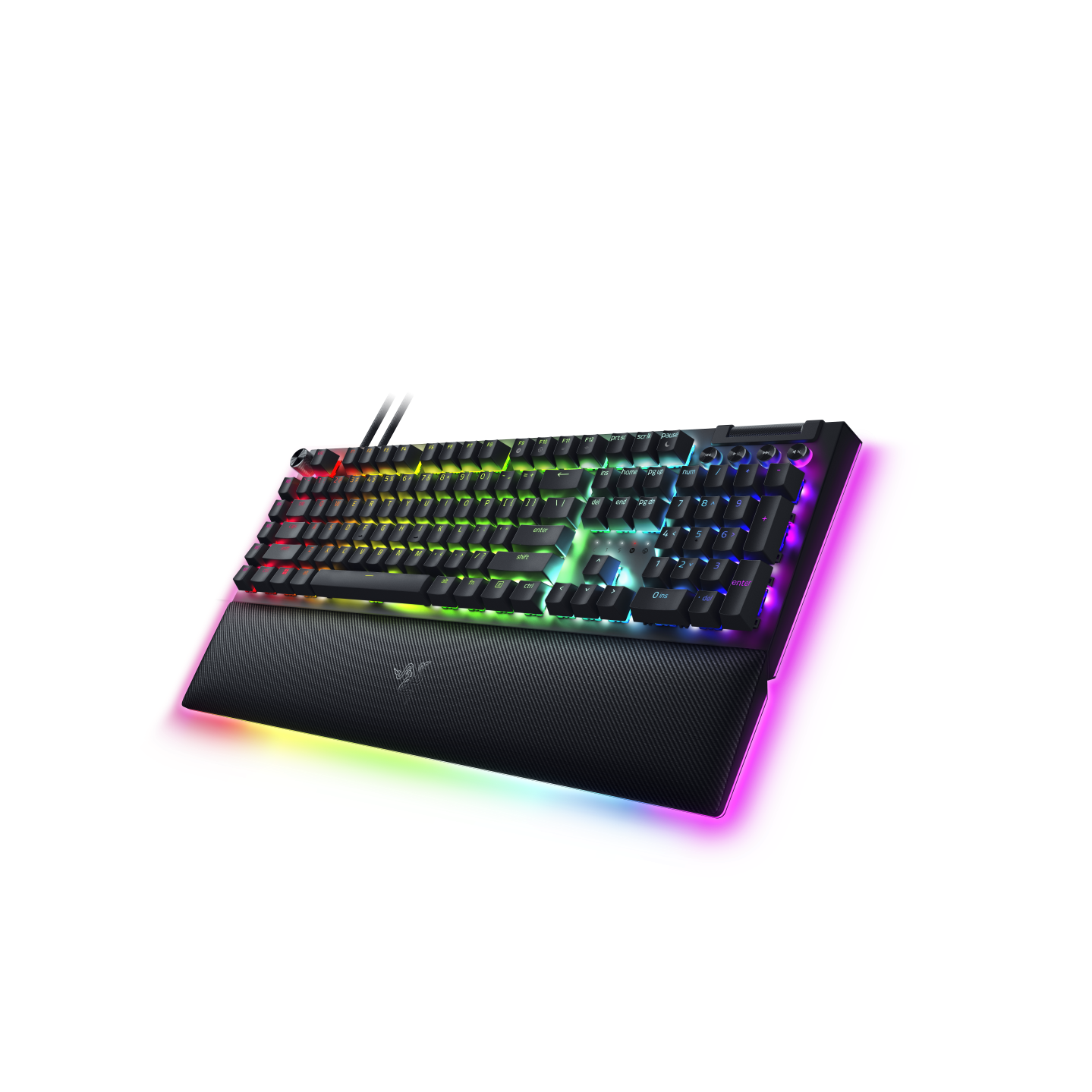 A large main feature product image of EX-DEMO Razer BlackWidow V4 Pro - Mechanical Gaming Keyboard (Green Switch)