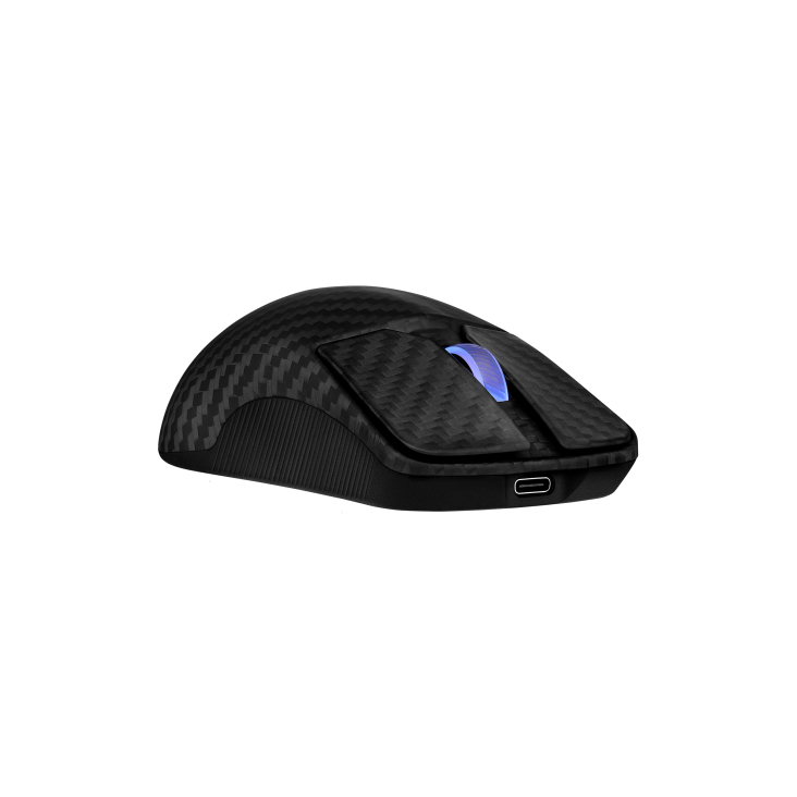 A large main feature product image of EX-DEMO ASUS ROG Harpe Ace Extreme 47g Lightweight Wireless Gaming Mouse