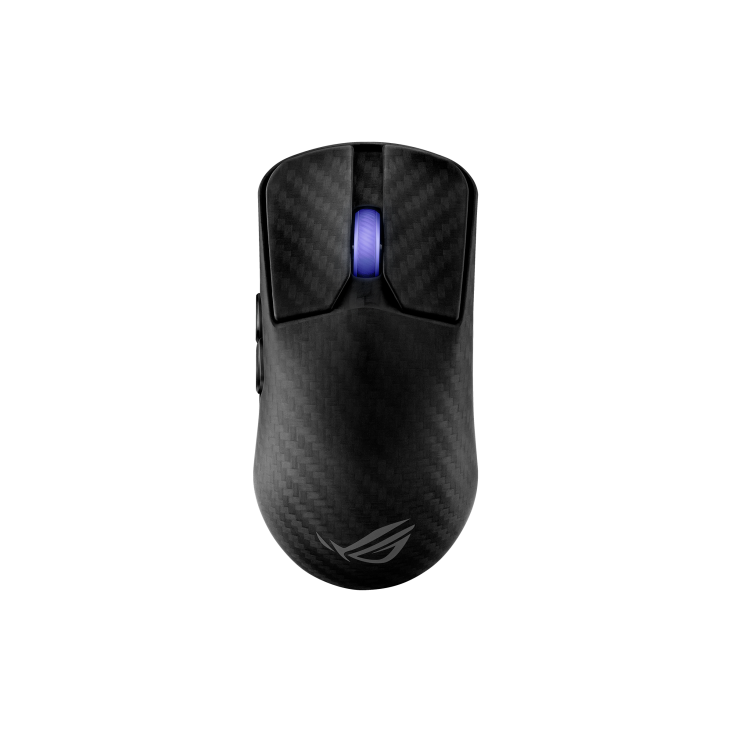 A large main feature product image of EX-DEMO ASUS ROG Harpe Ace Extreme 47g Lightweight Wireless Gaming Mouse