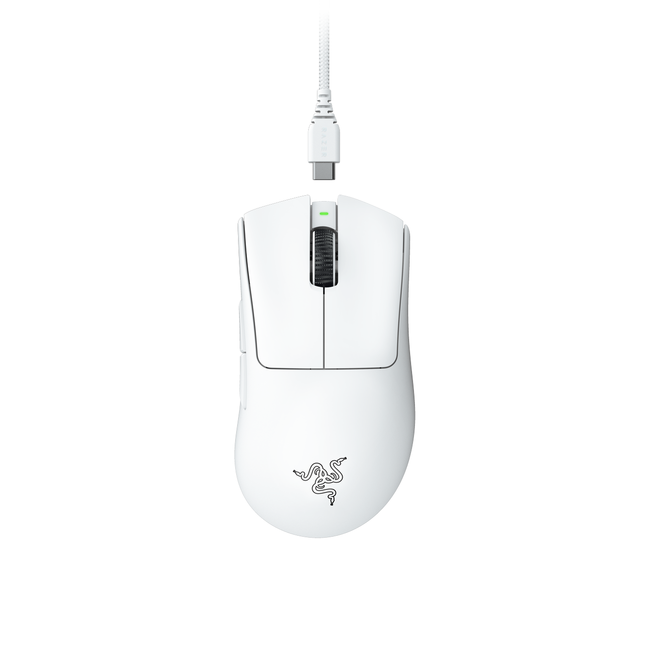 A large main feature product image of EX-DEMO Razer DeathAdder V3 Pro - Wireless Lightweight Ergonomic eSports Mouse (White)