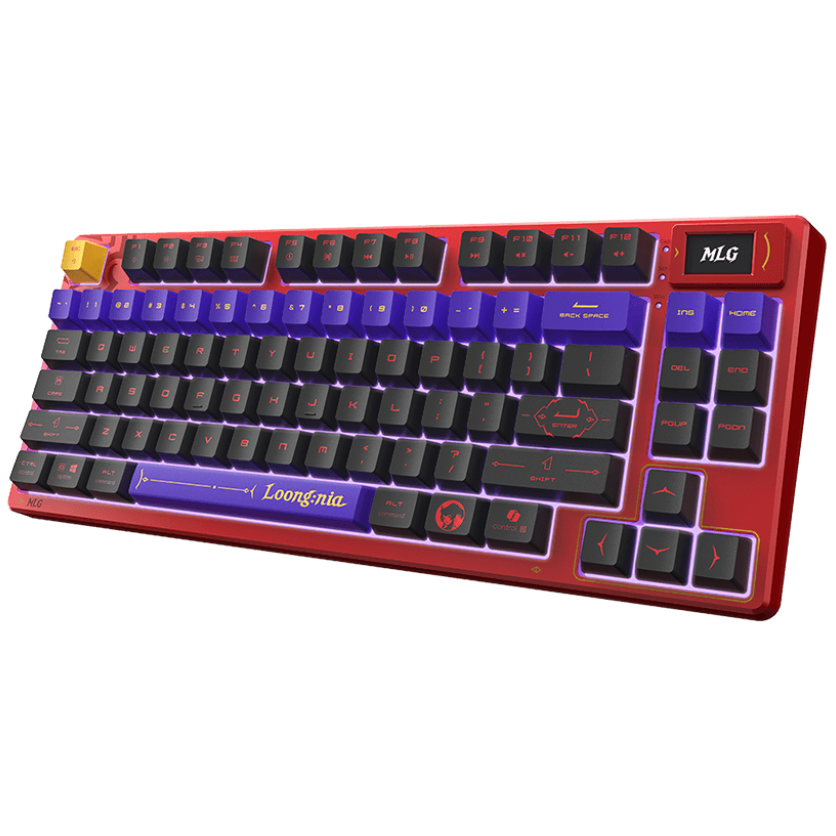 A large main feature product image of EX-DEMO MSI Forge TKL Wireless Gaming keyboard - MLG Edition