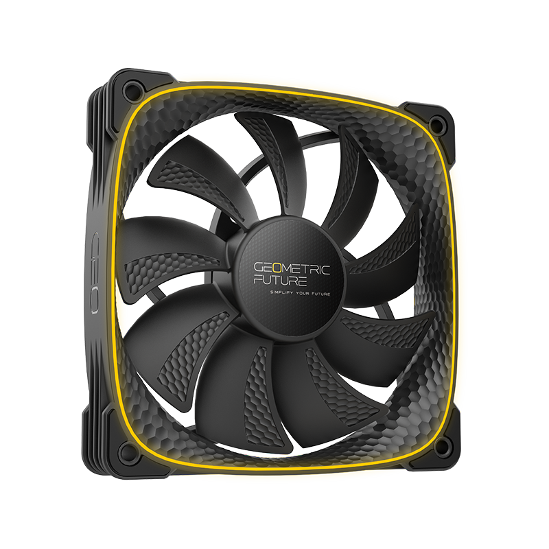 A large main feature product image of EX-DEMO Geometric Future Squama 2503 - 120mm ARGB PWM Fan (Black)