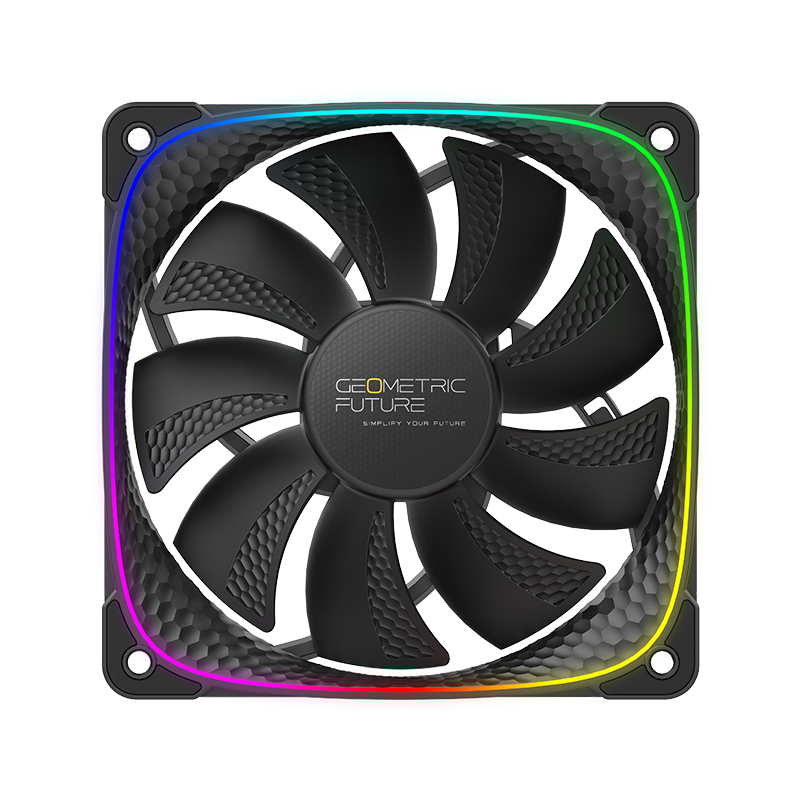 A large main feature product image of EX-DEMO Geometric Future Squama 2503 - 120mm ARGB PWM Fan (Black)