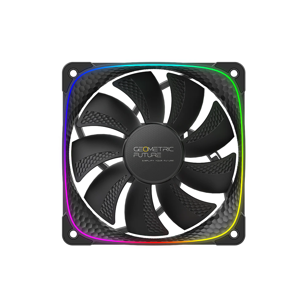 A large main feature product image of EX-DEMO Geometric Future Squama 2503 - 120mm ARGB PWM Fan (Black)