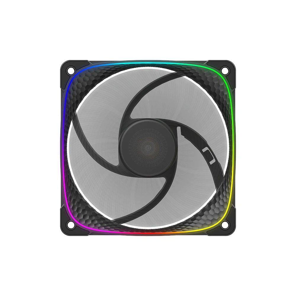 A large main feature product image of EX-DEMO Geometric Future Squama 2503 - 120mm ARGB PWM Fan (Black)