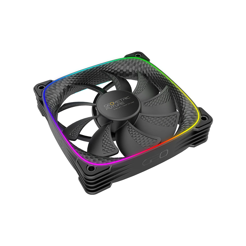 A large main feature product image of EX-DEMO Geometric Future Squama 2503 - 120mm ARGB PWM Fan (Black)