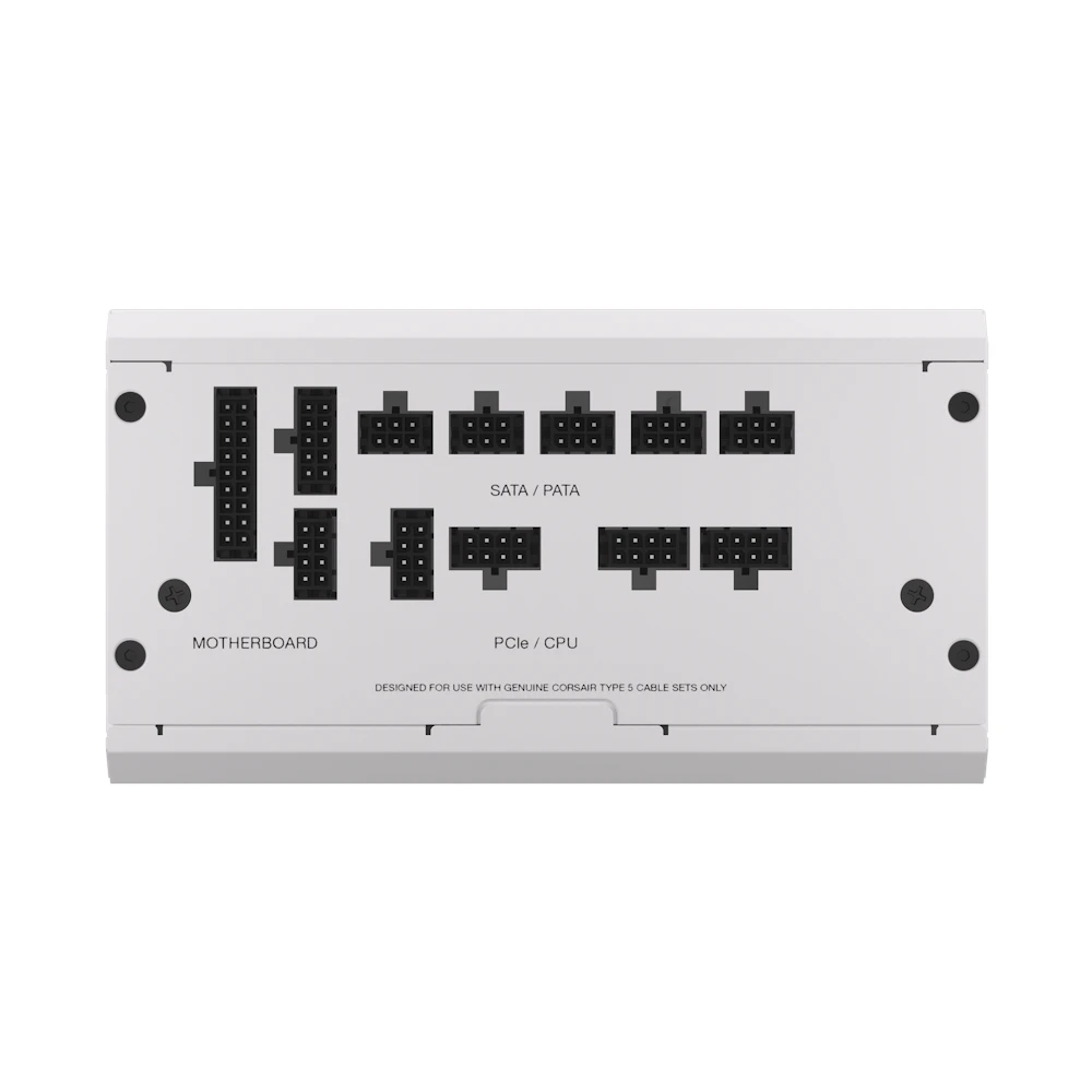 A large main feature product image of EX-DEMO Corsair RM850x SHIFT - Side Cable 850W Gold ATX Modular PSU (White)