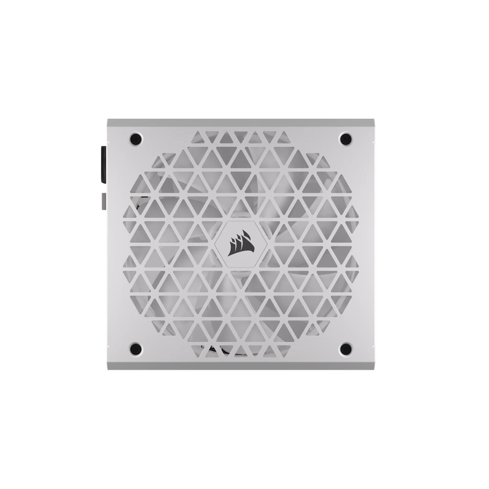 A large main feature product image of EX-DEMO Corsair RM850x SHIFT - Side Cable 850W Gold ATX Modular PSU (White)