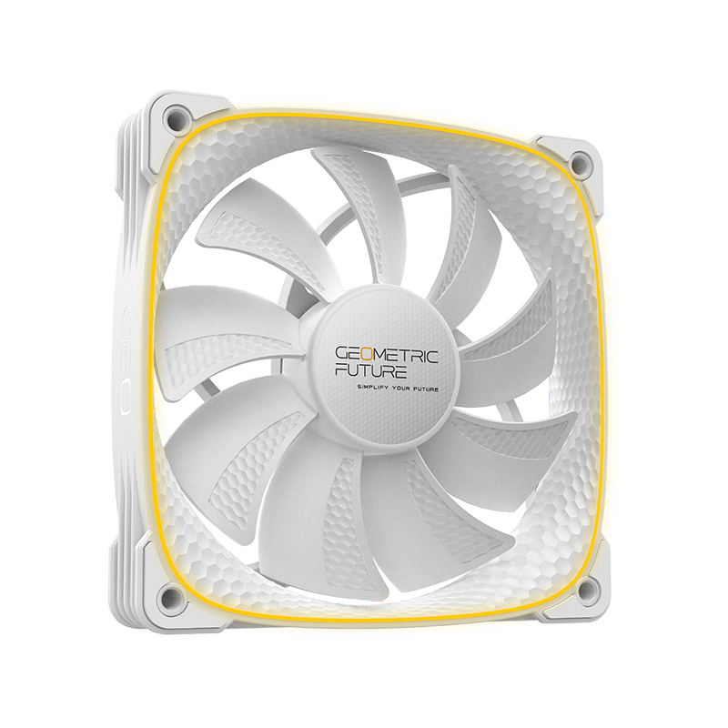 A large main feature product image of EX-DEMO Geometric Future Squama 2503 - 140mm ARGB PWM Fan (White)