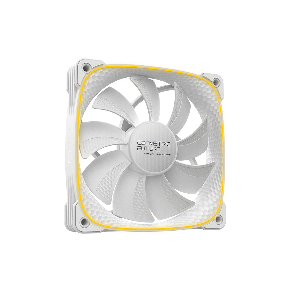 A large main feature product image of EX-DEMO Geometric Future Squama 2503 - 140mm ARGB PWM Fan (White)