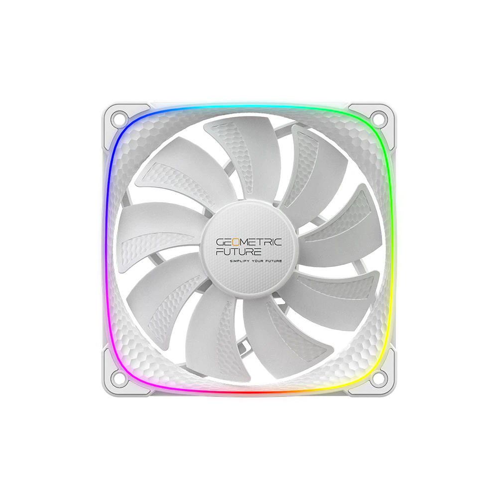 A large main feature product image of EX-DEMO Geometric Future Squama 2503 - 140mm ARGB PWM Fan (White)