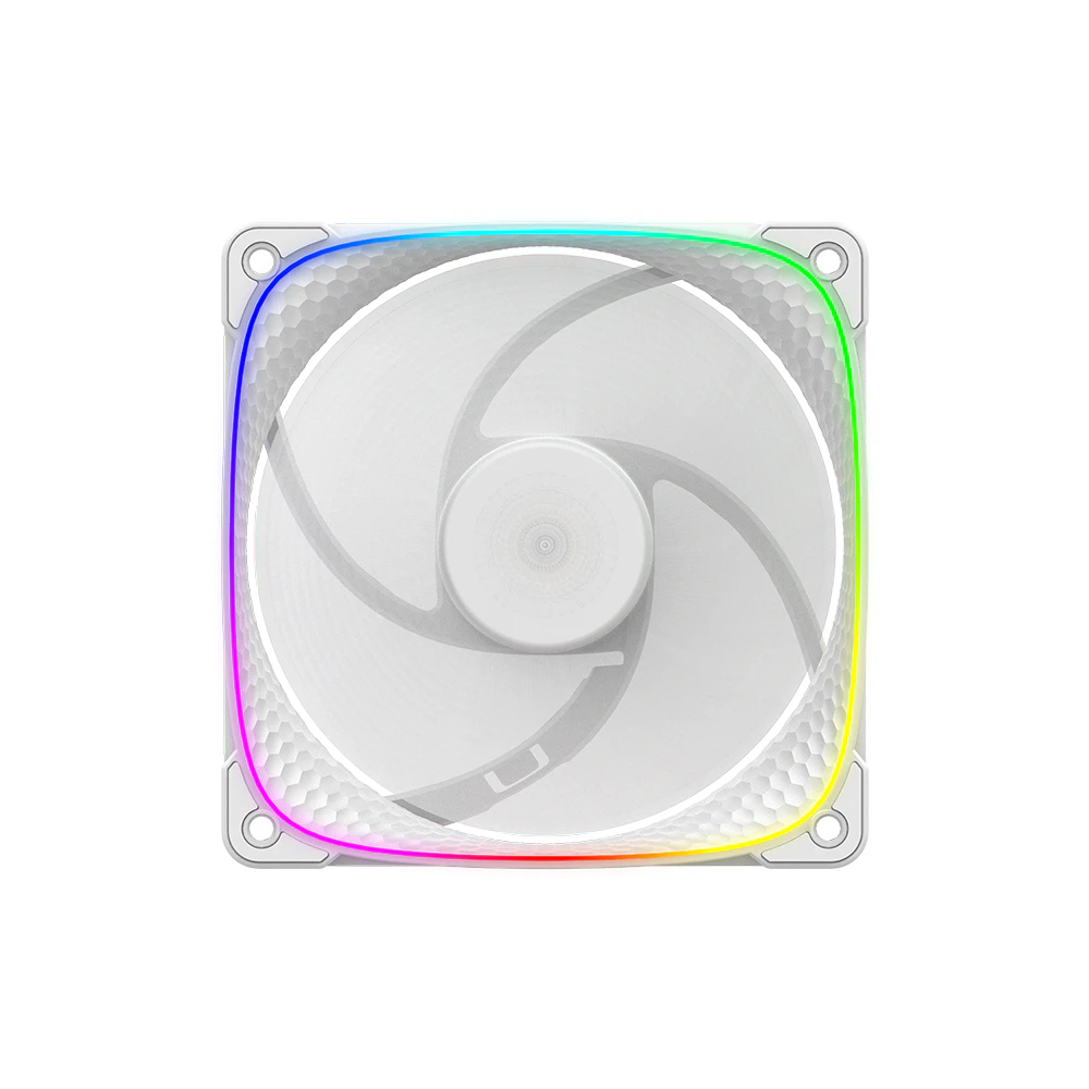 A large main feature product image of EX-DEMO Geometric Future Squama 2503 - 140mm ARGB PWM Fan (White)