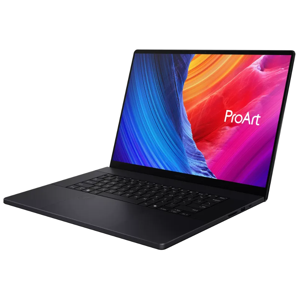 A large main feature product image of ASUS ProArt P16 (H7606) - 16" 3K 120Hz OLED Touch, Ryzen AI 9 HX 370, RTX 5070, 64GB/1TB - Win 11 Pro Notebook