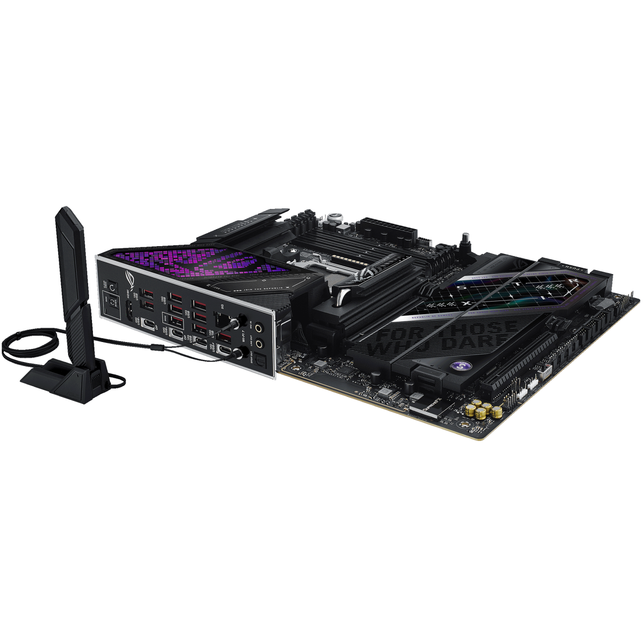 A large main feature product image of ASUS ROG Strix X870E-E Gaming  WiFi7 Neo AM5 ATX Desktop Motherboard