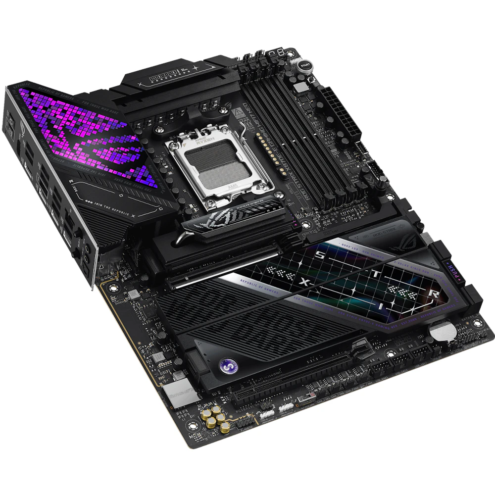 A large main feature product image of ASUS ROG Strix X870E-E Gaming WiFi7 Neo AM5 ATX Desktop Motherboard