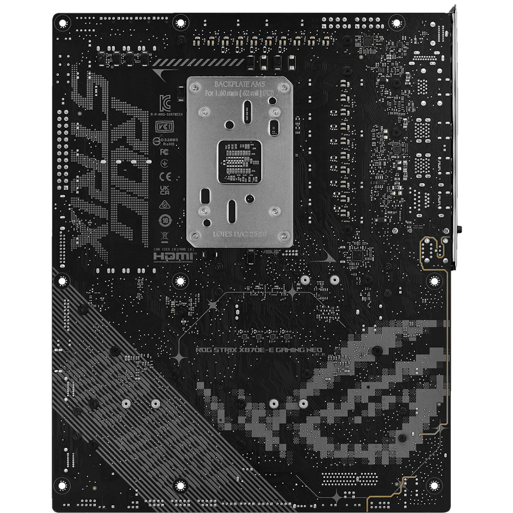 A large main feature product image of ASUS ROG Strix X870E-E Gaming WiFi7 Neo AM5 ATX Desktop Motherboard