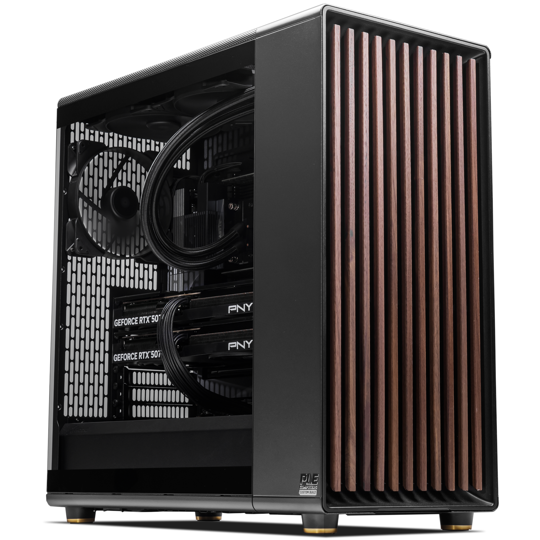 A large main feature product image of PLE Threadripper Dual RTX 4000 Prebuilt Ready To Go Workstation PC