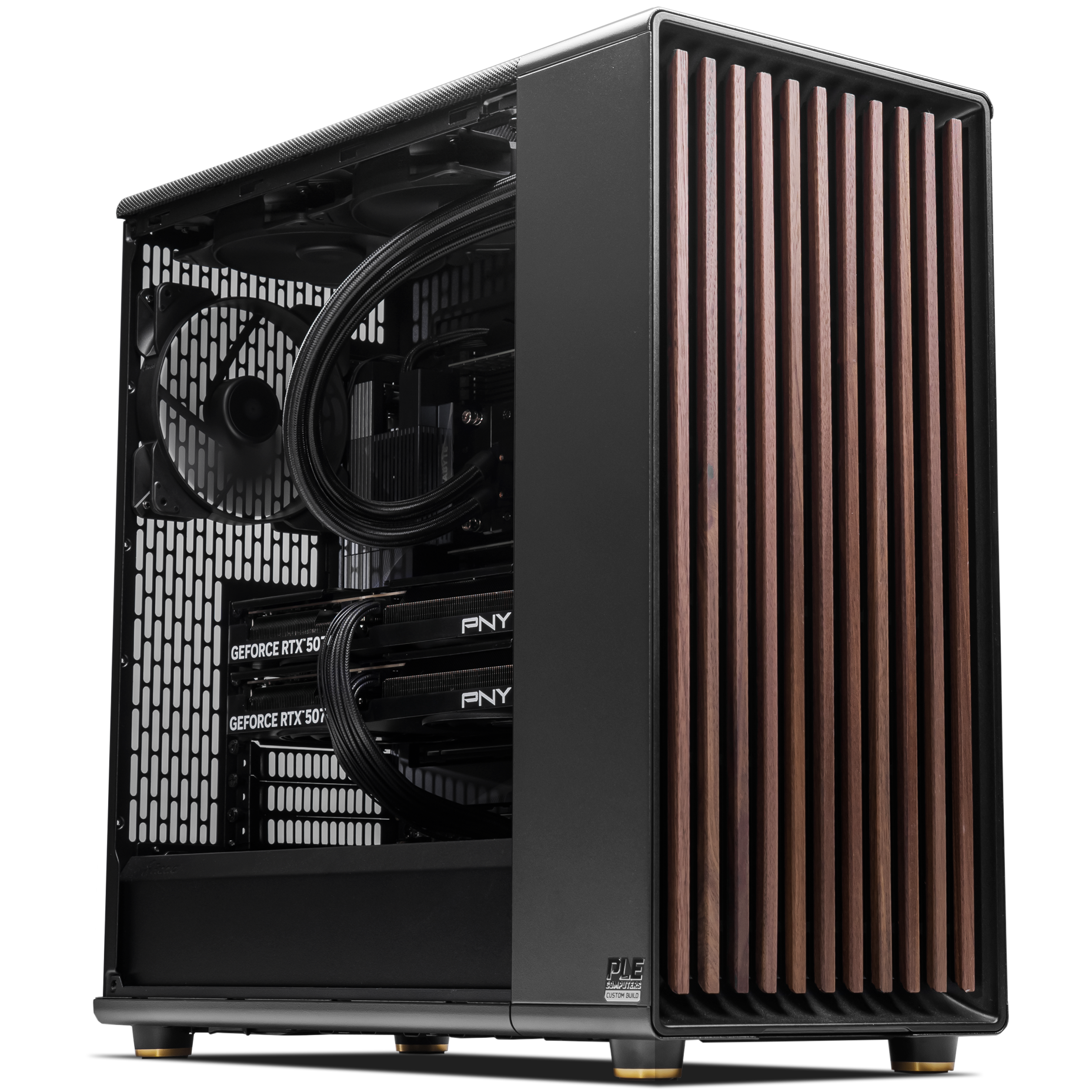 A large main feature product image of PLE Threadripper Dual RTX 4000 Prebuilt Ready To Go Workstation PC