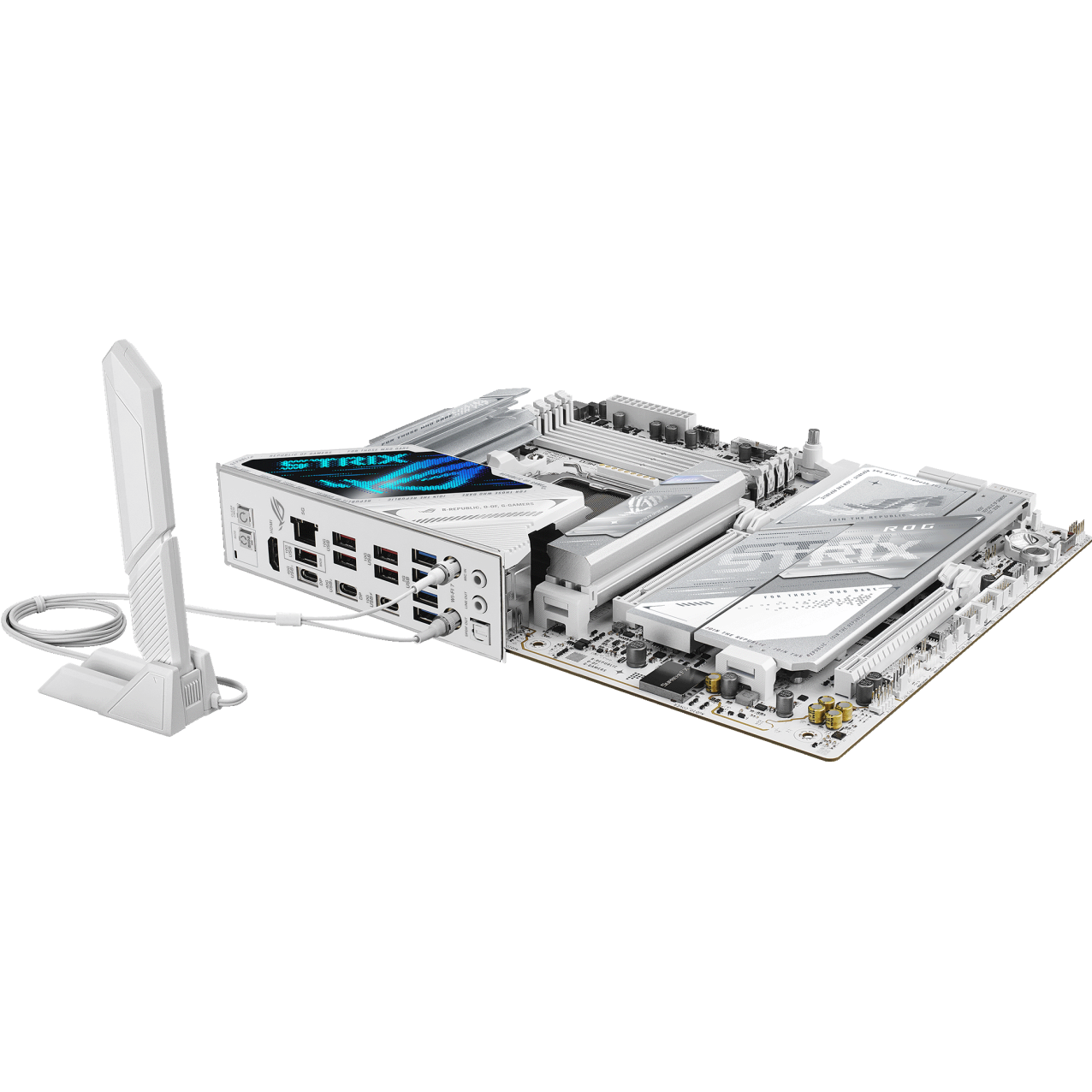A large main feature product image of ASUS ROG Strix X870E-A Gaming WiFi7 Neo AM5 ATX Desktop Motherboard
