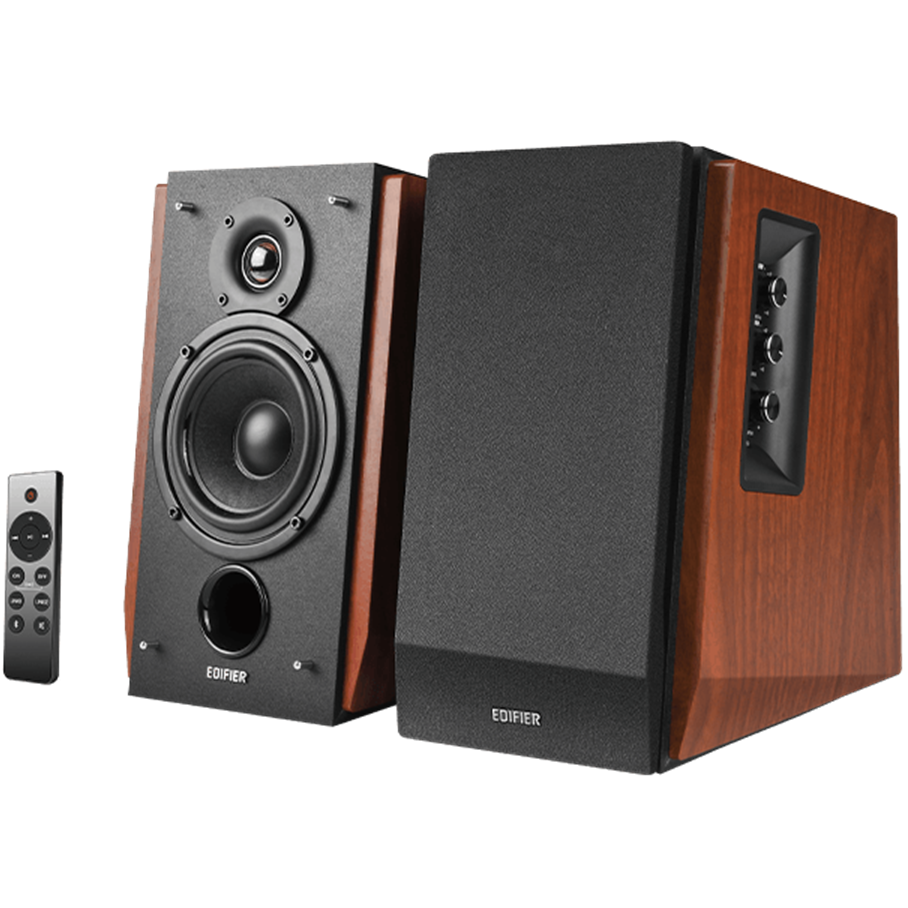 A large main feature product image of Edifier R1700BTS Bluetooth Bookshelf Studio Speakers (Brown)