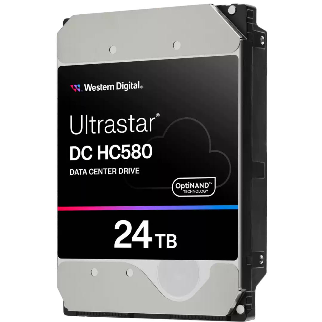 A large main feature product image of WD Ultrastar DC HC580 3.5" Data Center SAS HDD - 24TB 512MB SE