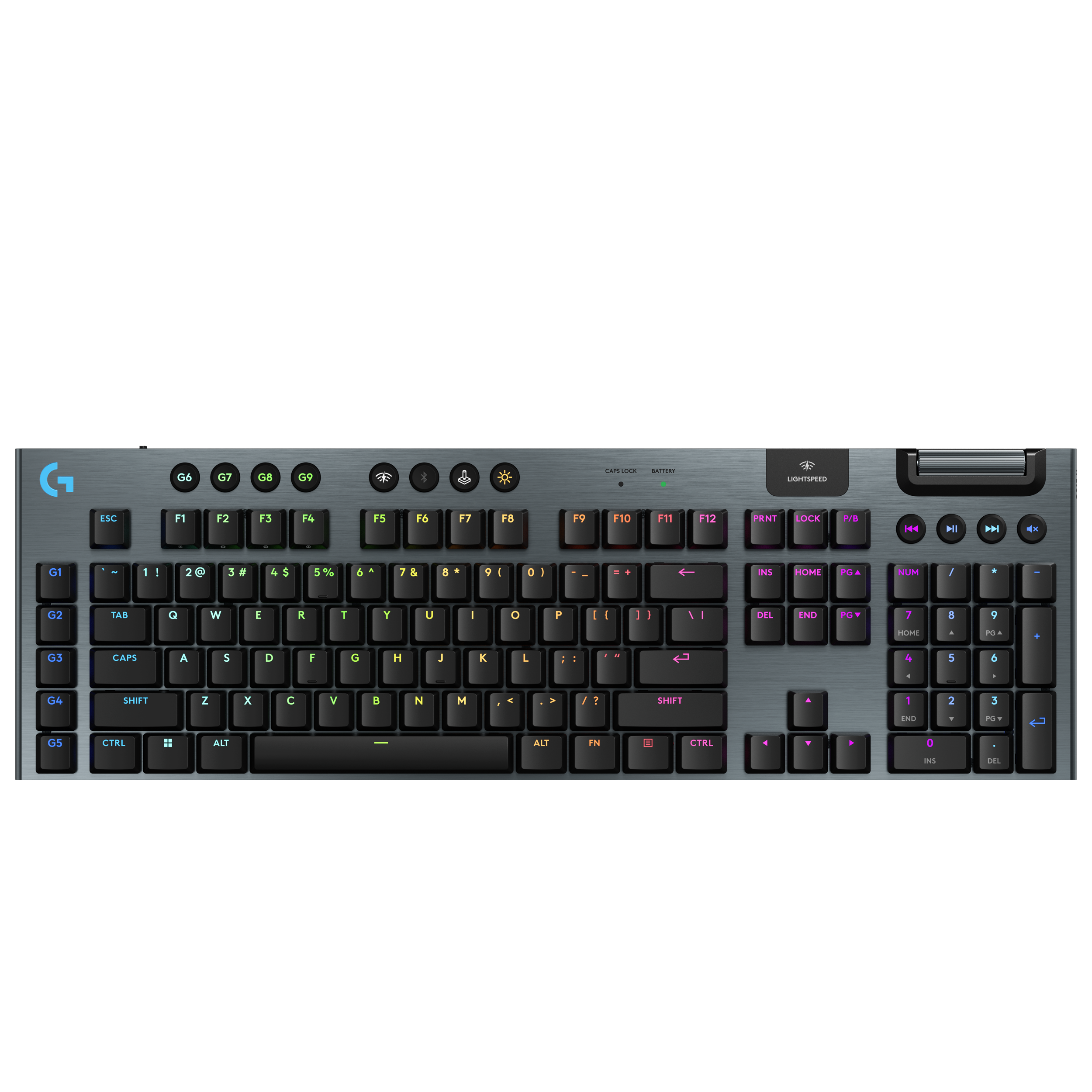 A large main feature product image of EX-DEMO Logitech G915 X LIGHTSPEED RGB Wireless Low-Profile Gaming Keyboard (Black)