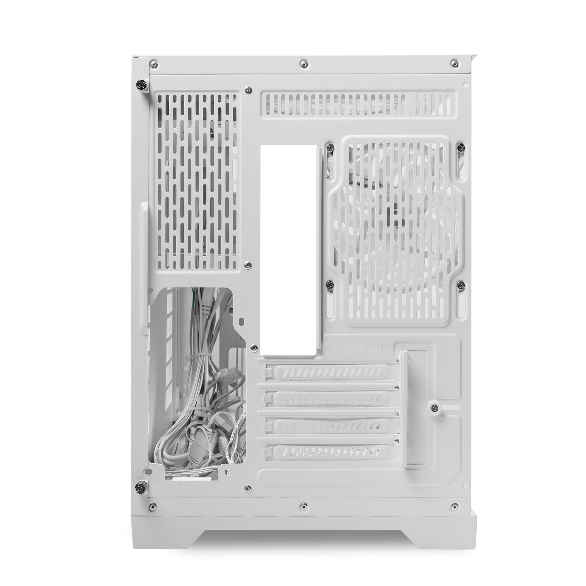 A large main feature product image of EX-DEMO GamerChief GlassView GV10 - White