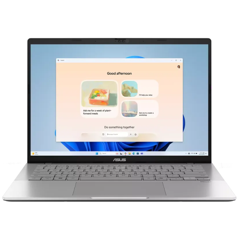 A large main feature product image of ASUS Vivobook S14 (S3407) - 14" OLED, Ultra 7 355, 32GB/512GB - Win 11 Notebook