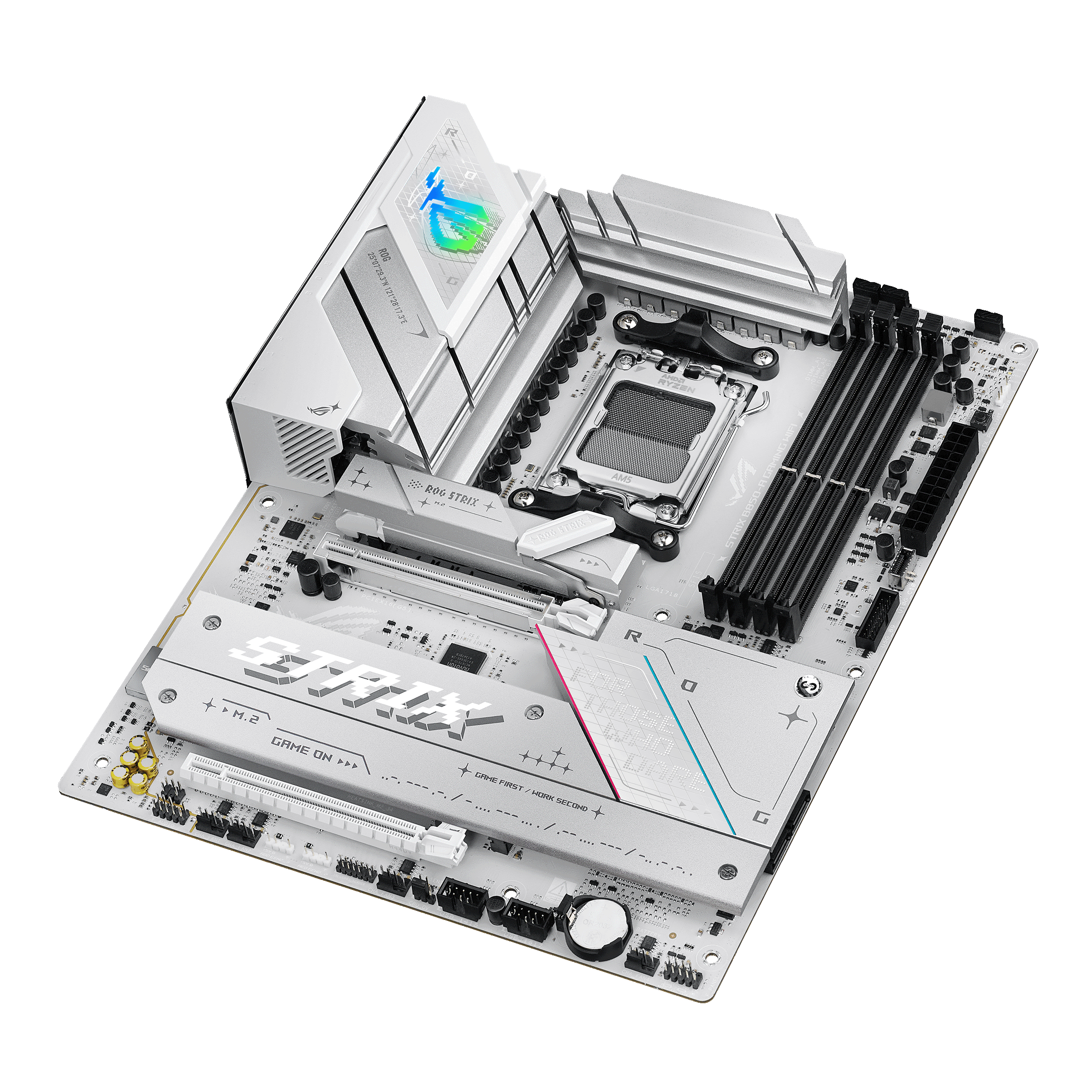 A large main feature product image of EX-DEMO ASUS ROG Strix B850-A Gaming WiFi AM5 ATX Desktop Motherboard