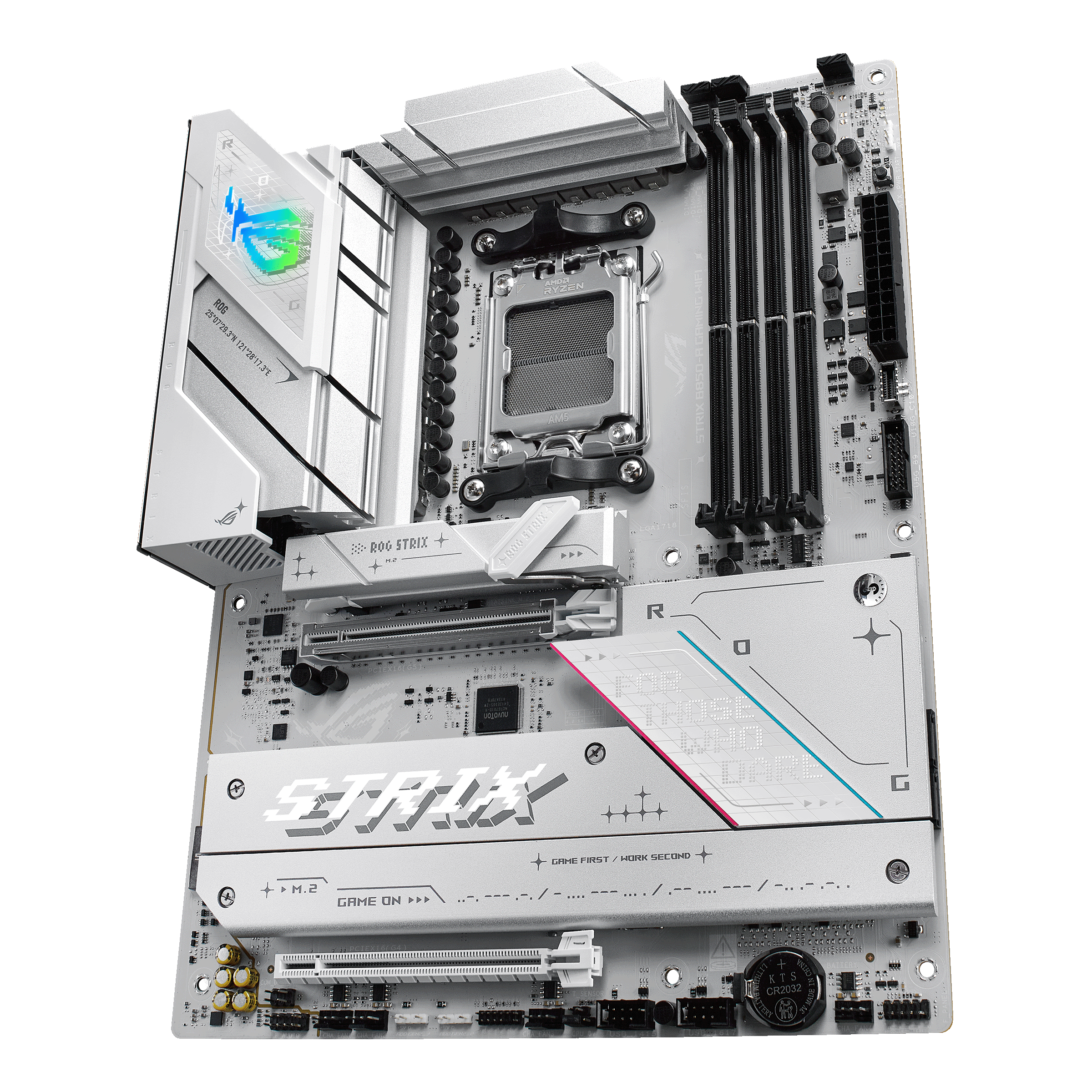 A large main feature product image of EX-DEMO ASUS ROG Strix B850-A Gaming WiFi AM5 ATX Desktop Motherboard