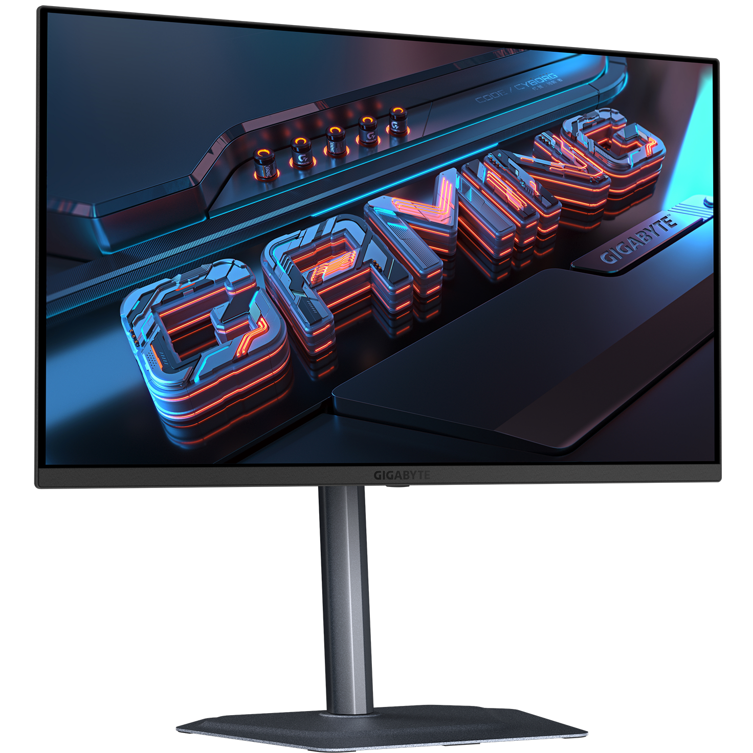 A large main feature product image of Gigabyte MO27Q2A QD-OLED - 27"  1440p 280Hz 0.03ms Gaming Monitor