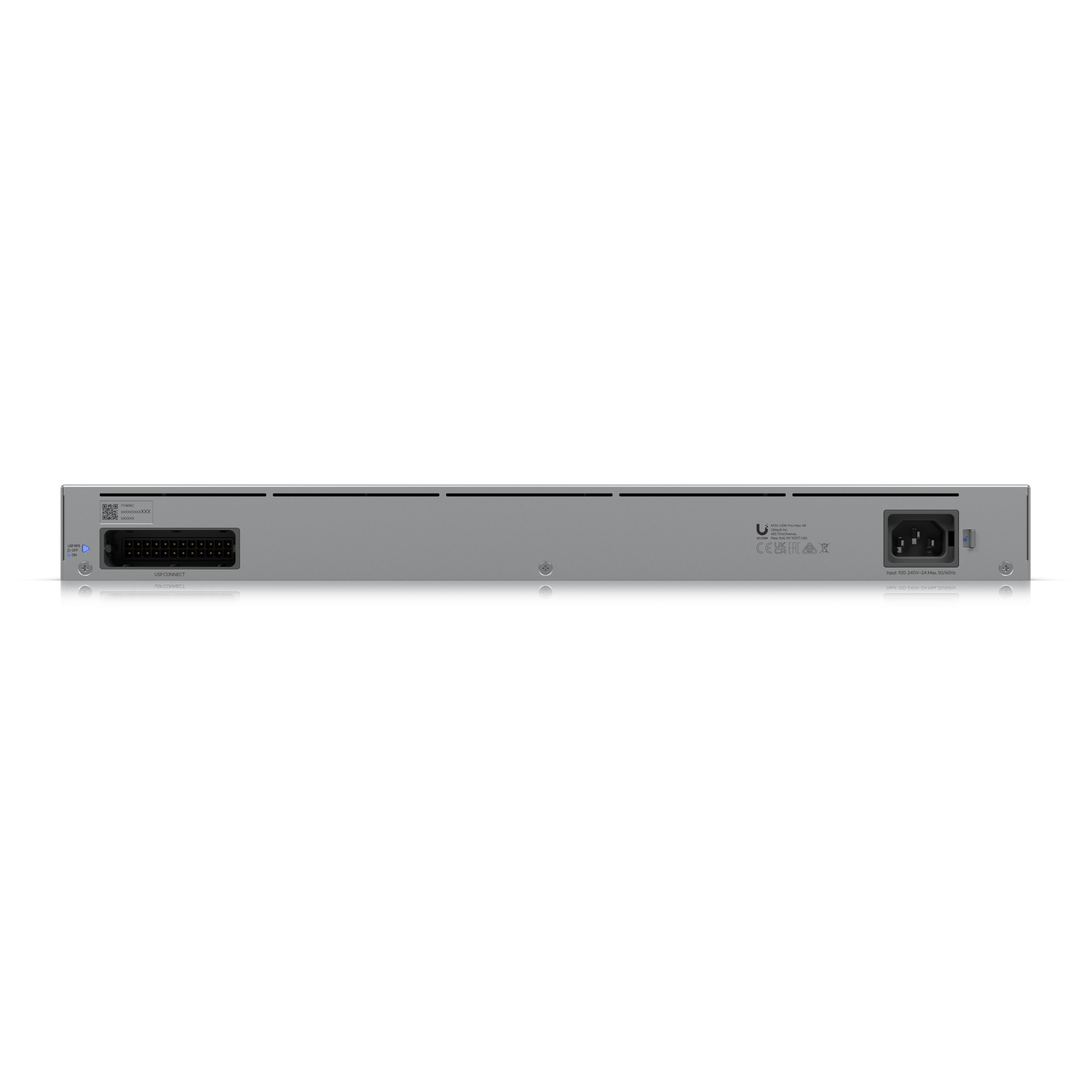 A large main feature product image of Ubiquiti UniFi Pro Max 48-Port 2.5GbE Layer 3 Managed Switch with Etherlighting